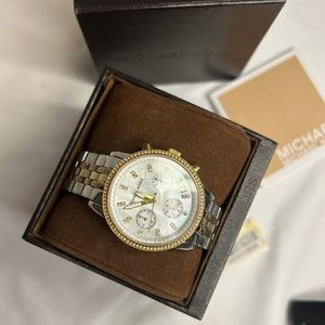 Micheal Kors 3 tone watch rose gold gold and silver
